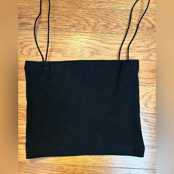 Zara Cord Strap Ribbed Knit Tube Crop Top Size Small - Picture 3 of 6